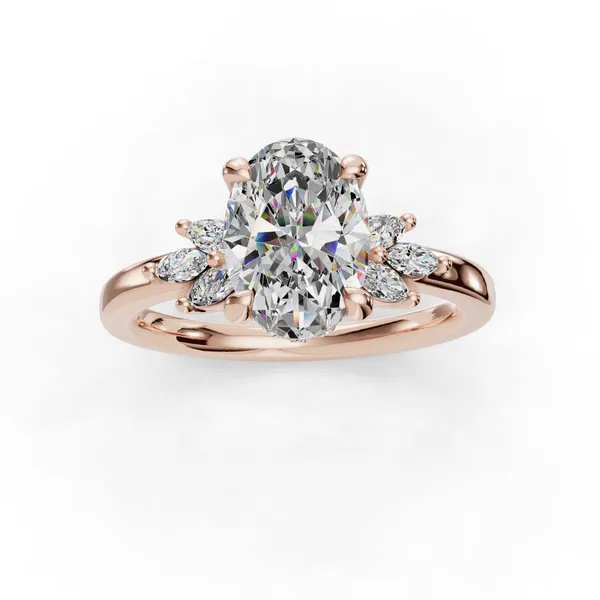 18K Rose Gold Oval Engagement Ring Setting Image 4 SVS Fine Jewelry Oceanside, NY