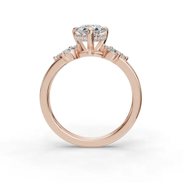 18K Rose Gold Pear Engagement Ring Setting Image 2 SVS Fine Jewelry Oceanside, NY