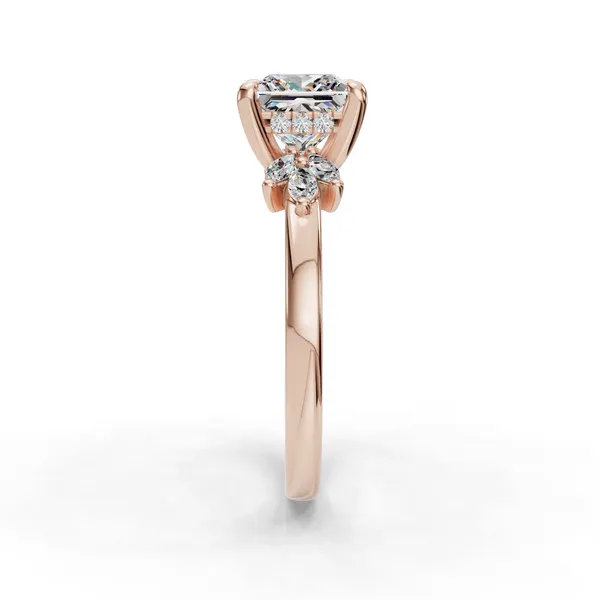 18K Rose Gold Princess Engagement Ring Setting Image 3 SVS Fine Jewelry Oceanside, NY