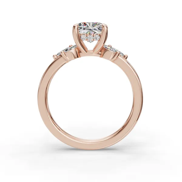 18K Rose Gold Cushion Engagement Ring Setting Image 2 SVS Fine Jewelry Oceanside, NY