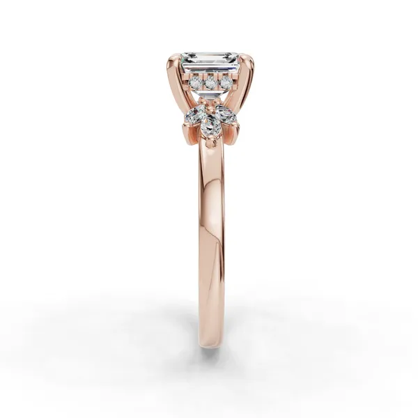 18K Rose Gold Asscher Engagement Ring Setting Image 2 SVS Fine Jewelry Oceanside, NY