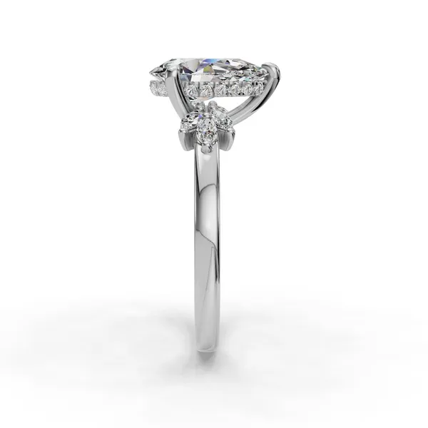 18K White Gold Pear Engagement Ring Setting Image 3 SVS Fine Jewelry Oceanside, NY