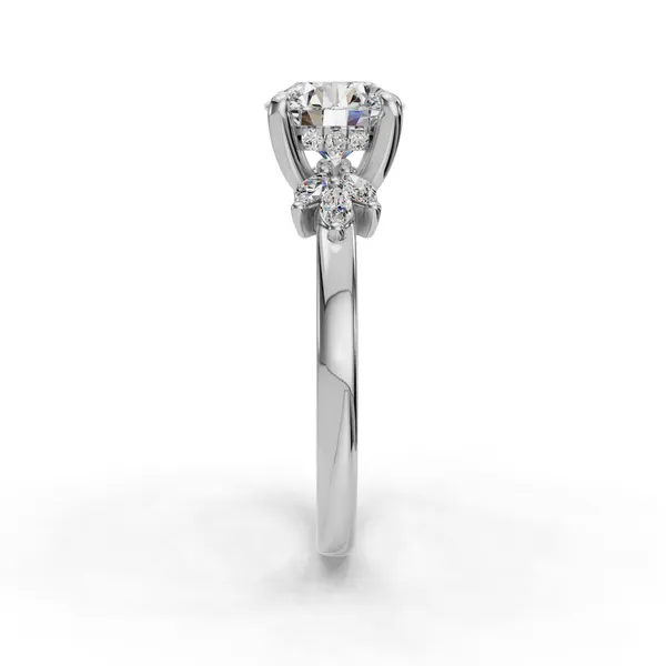 18K White Gold Round Engagement Ring Setting Image 3 SVS Fine Jewelry Oceanside, NY