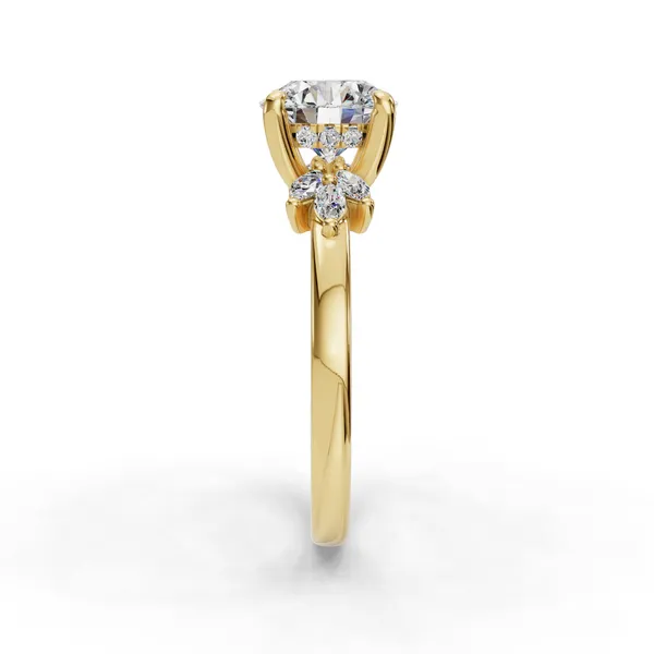 18K Yellow Gold Round Engagement Ring Setting Image 3 SVS Fine Jewelry Oceanside, NY