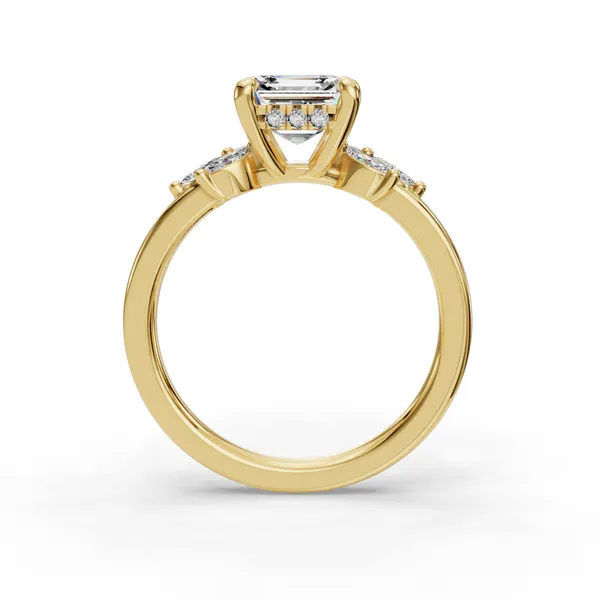 18K Yellow Gold Asscher Engagement Ring Setting Image 2 SVS Fine Jewelry Oceanside, NY