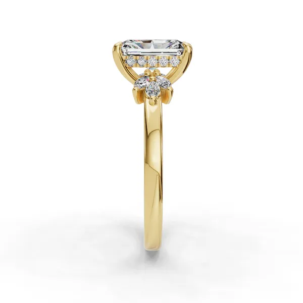 18K Yellow Gold Radiant Engagement Ring Setting Image 3 SVS Fine Jewelry Oceanside, NY