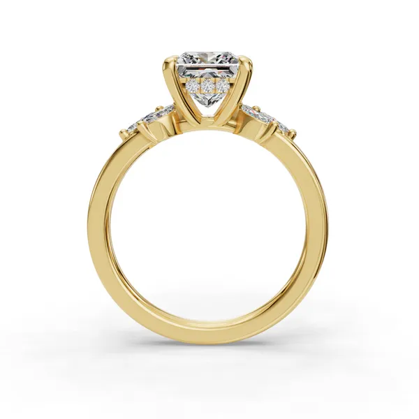 18K Yellow Gold Princess Engagement Ring Setting Image 2 SVS Fine Jewelry Oceanside, NY
