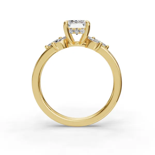 18K Yellow Gold Emerald Engagement Ring Setting Image 2 SVS Fine Jewelry Oceanside, NY