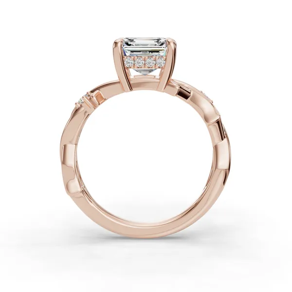 14K Rose Gold Asscher Engagement Ring Setting Image 2 SVS Fine Jewelry Oceanside, NY
