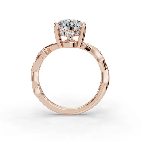 14K Rose Gold Pear Engagement Ring Setting Image 2 SVS Fine Jewelry Oceanside, NY