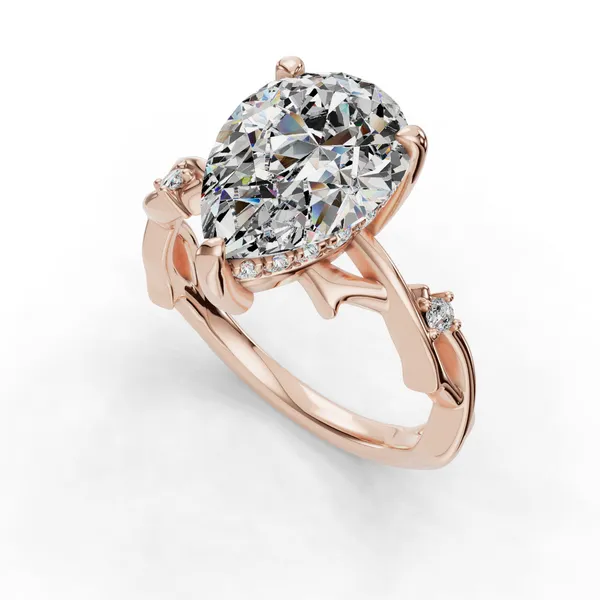 14K Rose Gold Pear Engagement Ring Setting SVS Fine Jewelry Oceanside, NY