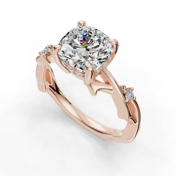 14K Rose Gold Cushion Engagement Ring Setting SVS Fine Jewelry Oceanside, NY