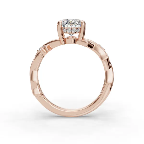 14K Rose Gold Oval Engagement Ring Setting Image 2 SVS Fine Jewelry Oceanside, NY