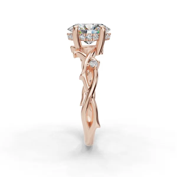 14K Rose Gold Oval Engagement Ring Setting Image 3 SVS Fine Jewelry Oceanside, NY