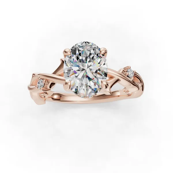 14K Rose Gold Oval Engagement Ring Setting Image 4 SVS Fine Jewelry Oceanside, NY