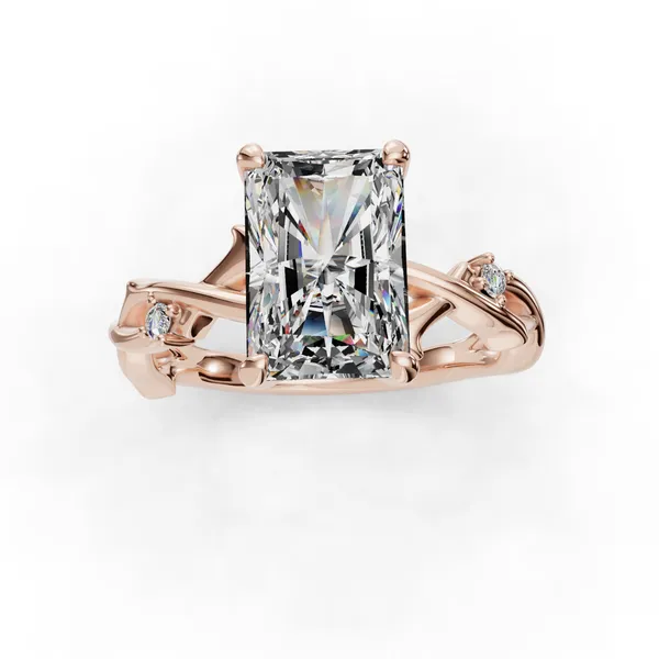 14K Rose Gold Radiant Engagement Ring Setting Image 4 SVS Fine Jewelry Oceanside, NY