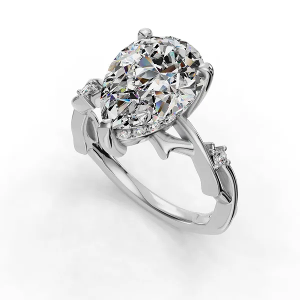 14K White Gold Pear Engagement Ring Setting SVS Fine Jewelry Oceanside, NY