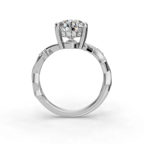 14K White Gold Pear Engagement Ring Setting Image 2 SVS Fine Jewelry Oceanside, NY