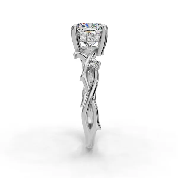 14K White Gold Cushion Engagement Ring Setting Image 3 SVS Fine Jewelry Oceanside, NY