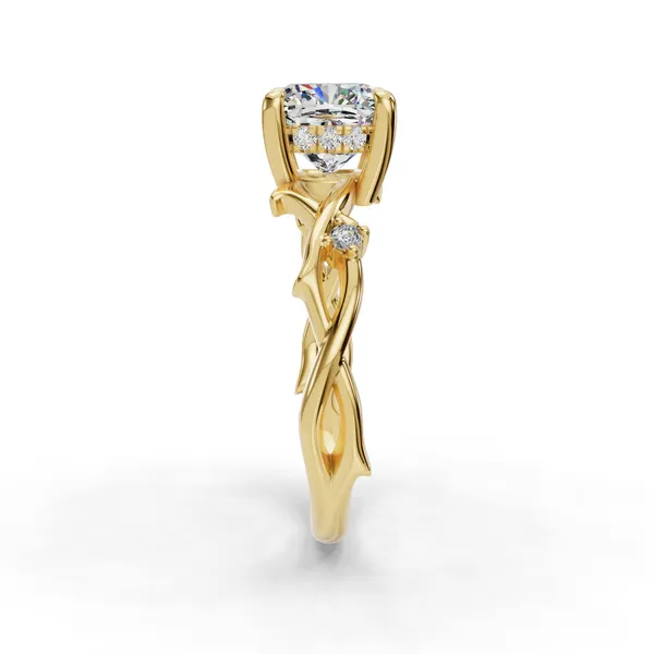 14K Yellow Gold Cushion Engagement Ring Setting Image 3 SVS Fine Jewelry Oceanside, NY