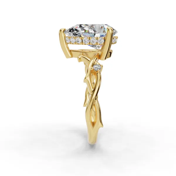 14K Yellow Gold Pear Engagement Ring Setting Image 3 SVS Fine Jewelry Oceanside, NY