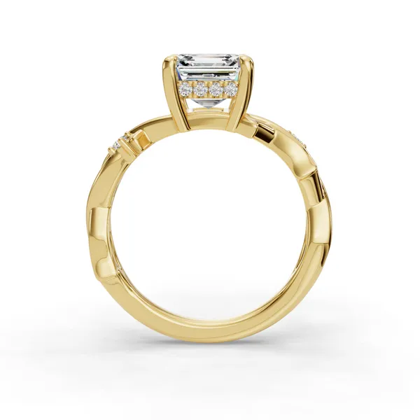 14K Yellow Gold Asscher Engagement Ring Setting Image 2 SVS Fine Jewelry Oceanside, NY