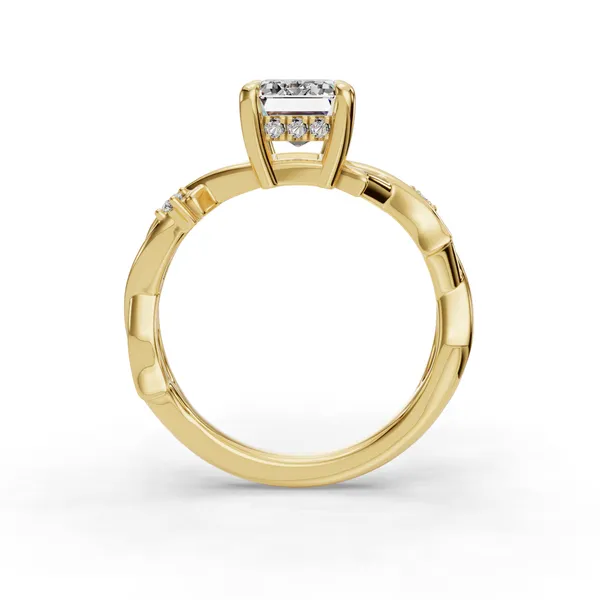 14K Yellow Gold Emerald Engagement Ring Setting Image 2 SVS Fine Jewelry Oceanside, NY