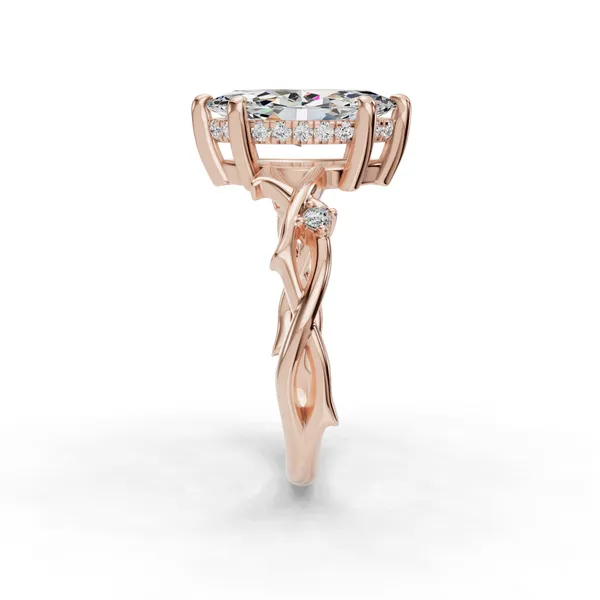 18K Rose Gold Marquise Engagement Ring Setting Image 3 SVS Fine Jewelry Oceanside, NY