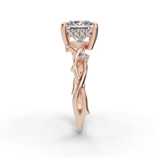 18K Rose Gold Princess Engagement Ring Setting Image 3 SVS Fine Jewelry Oceanside, NY