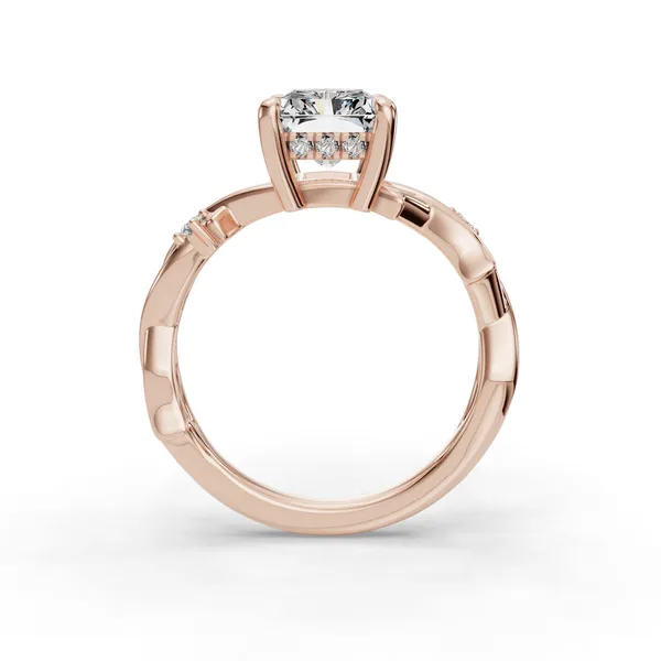 18K Rose Gold Radiant Engagement Ring Setting Image 2 SVS Fine Jewelry Oceanside, NY