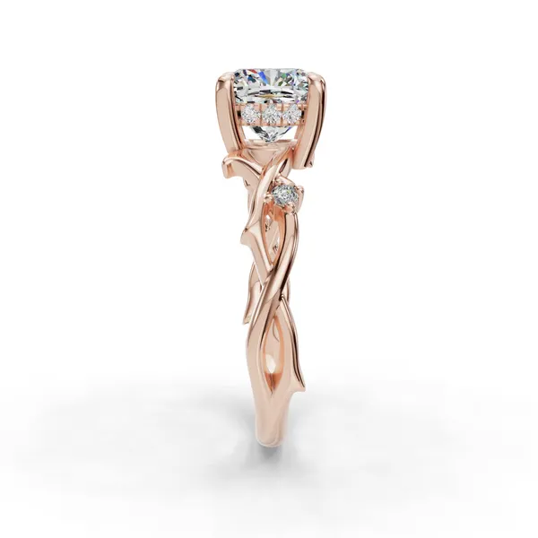 18K Rose Gold Cushion Engagement Ring Setting Image 3 SVS Fine Jewelry Oceanside, NY