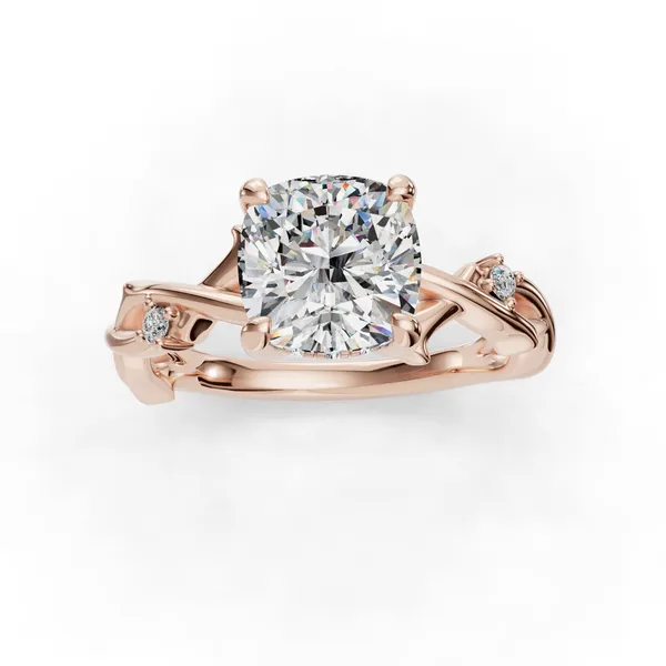 18K Rose Gold Cushion Engagement Ring Setting Image 4 SVS Fine Jewelry Oceanside, NY