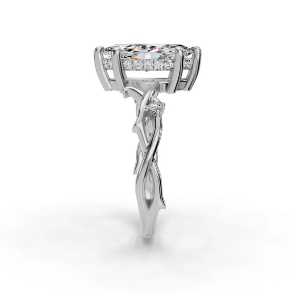 18K White Gold Marquise Engagement Ring Setting Image 3 SVS Fine Jewelry Oceanside, NY