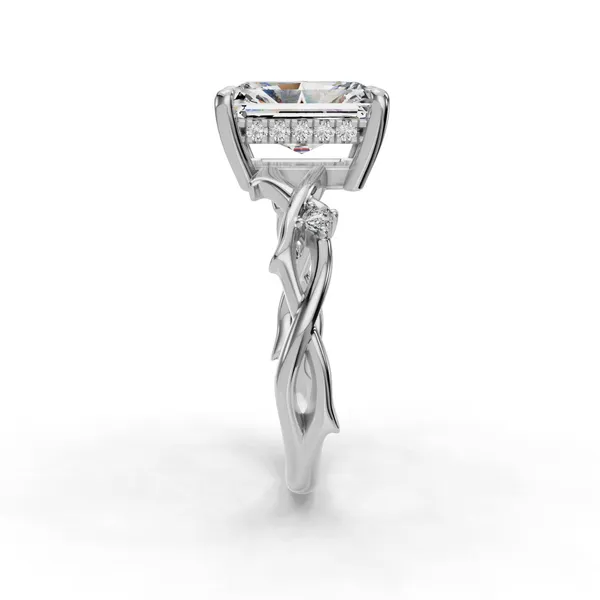 18K White Gold Radiant Engagement Ring Setting Image 3 SVS Fine Jewelry Oceanside, NY