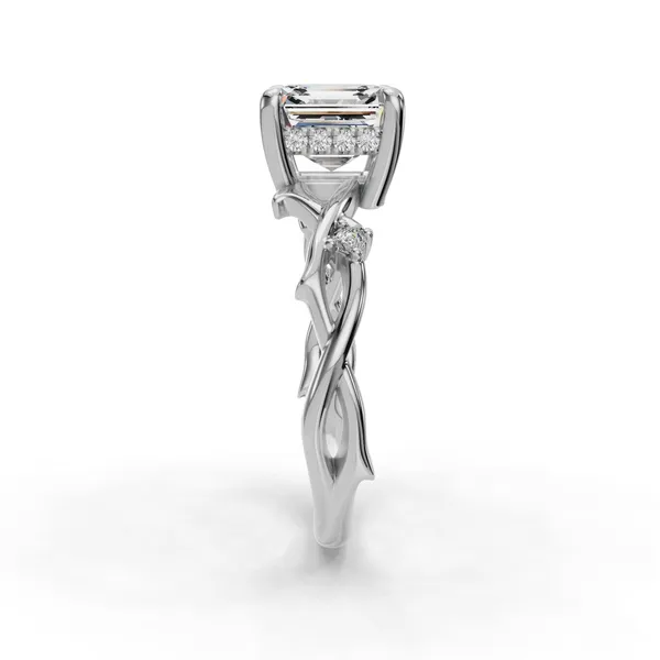18K White Gold Asscher Engagement Ring Setting Image 3 SVS Fine Jewelry Oceanside, NY