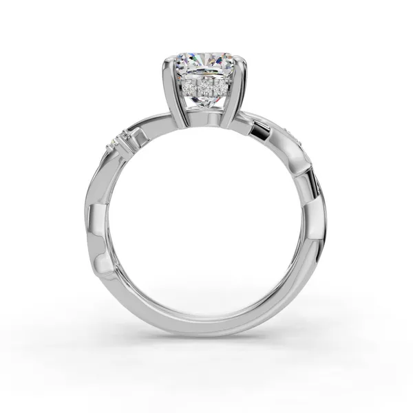 18K White Gold Cushion Engagement Ring Setting Image 2 SVS Fine Jewelry Oceanside, NY