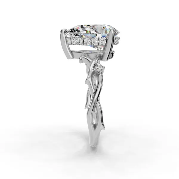 18K White Gold Pear Engagement Ring Setting Image 3 SVS Fine Jewelry Oceanside, NY