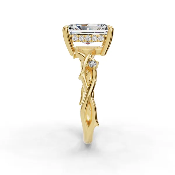 18K Yellow Gold Radiant Engagement Ring Setting Image 3 SVS Fine Jewelry Oceanside, NY