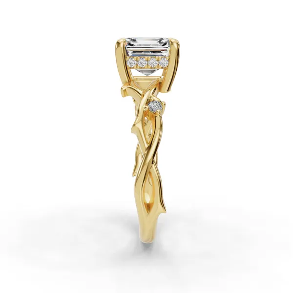 18K Yellow Gold Asscher Engagement Ring Setting Image 3 SVS Fine Jewelry Oceanside, NY