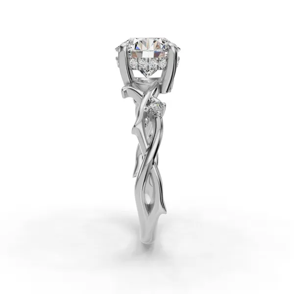 Platinum Round Engagement Ring Setting Image 3 SVS Fine Jewelry Oceanside, NY