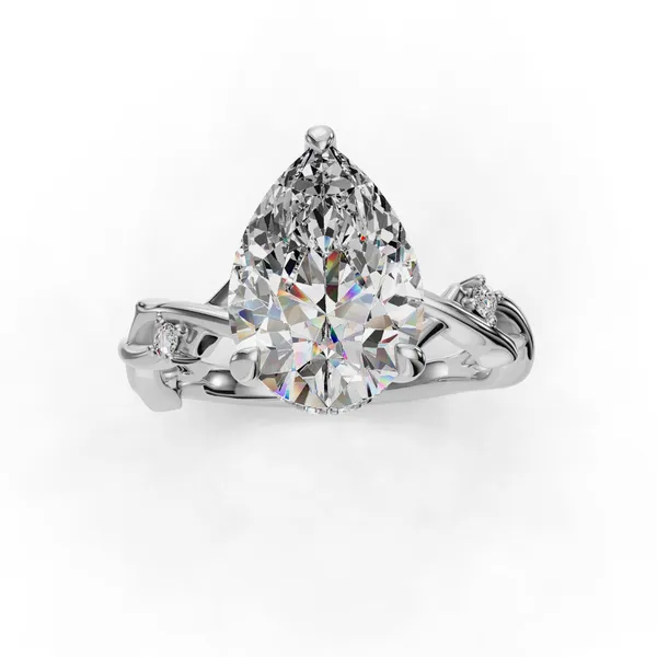 Platinum Pear Engagement Ring Setting Image 4 SVS Fine Jewelry Oceanside, NY