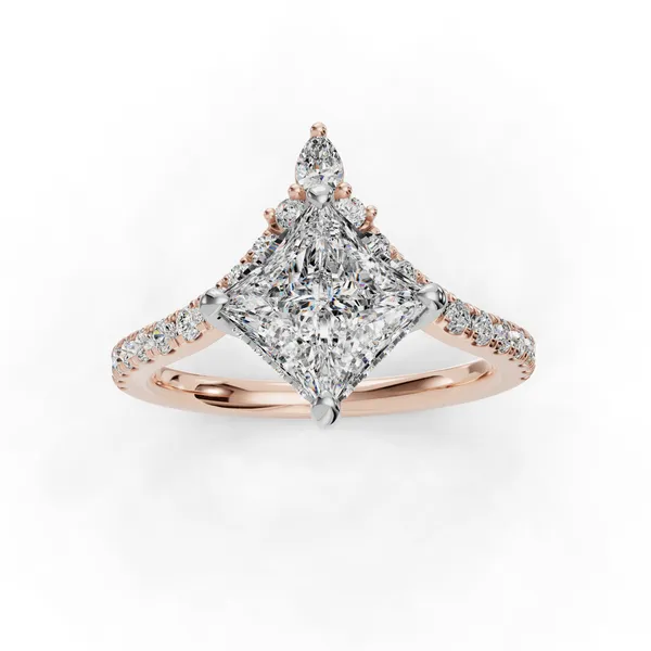 14K Rose Gold Princess Engagement Ring Setting Image 4 SVS Fine Jewelry Oceanside, NY