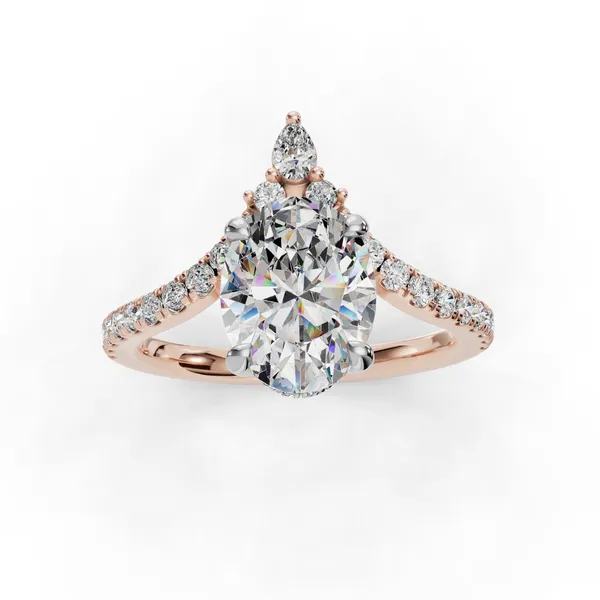 14K Rose Gold Oval Engagement Ring Setting Image 4 SVS Fine Jewelry Oceanside, NY