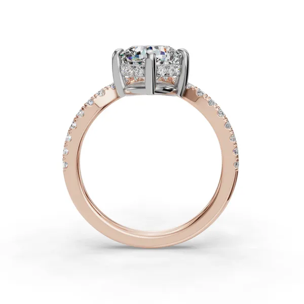 14K Rose Gold Cushion Engagement Ring Setting Image 2 SVS Fine Jewelry Oceanside, NY