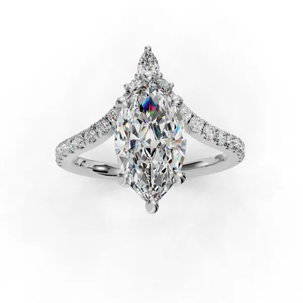 14K White Gold Marquise Engagement Ring Setting Image 4 SVS Fine Jewelry Oceanside, NY