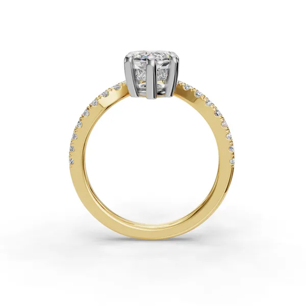 14K Yellow Gold Marquise Engagement Ring Setting Image 2 SVS Fine Jewelry Oceanside, NY