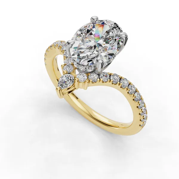 14K Yellow Gold Oval Engagement Ring Setting SVS Fine Jewelry Oceanside, NY