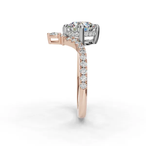 18K Rose Gold Round Engagement Ring Setting Image 3 SVS Fine Jewelry Oceanside, NY