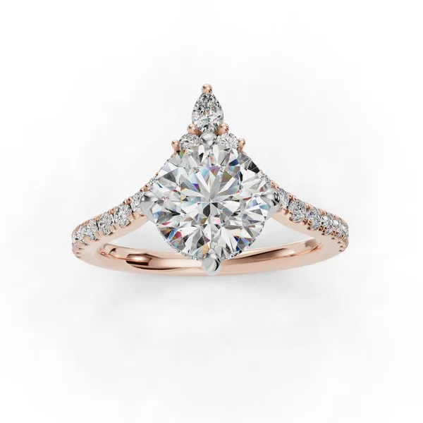 18K Rose Gold Round Engagement Ring Setting Image 4 SVS Fine Jewelry Oceanside, NY