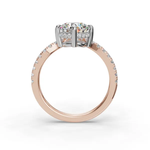 18K Rose Gold Round Engagement Ring Setting Image 2 SVS Fine Jewelry Oceanside, NY
